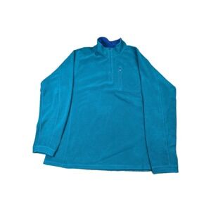 LL Bean Fleece Pullover Men's XL Tall Green 1/2 Zip Outdoor Trail Hiking Sweater